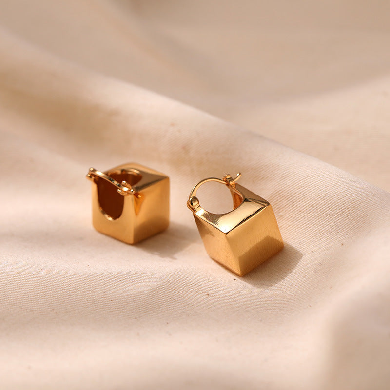 Square Shaped Simple Hoop Earrings