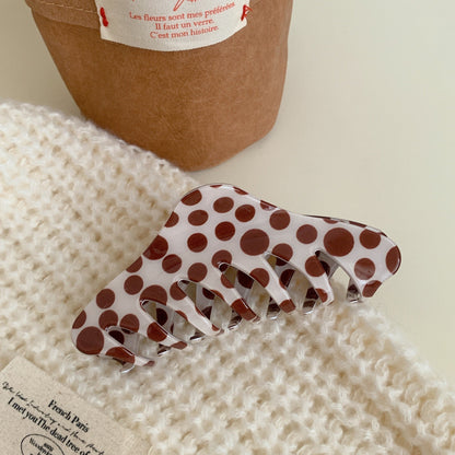 Simple Polka Dot Color Block Hair Claw