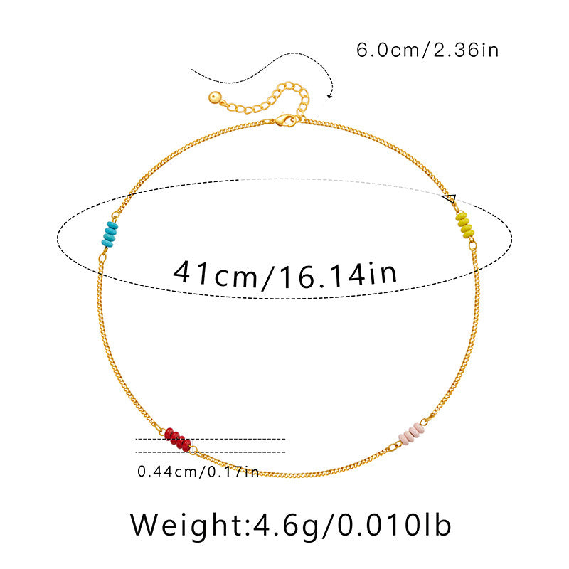 Simple Beaded Chain Necklace