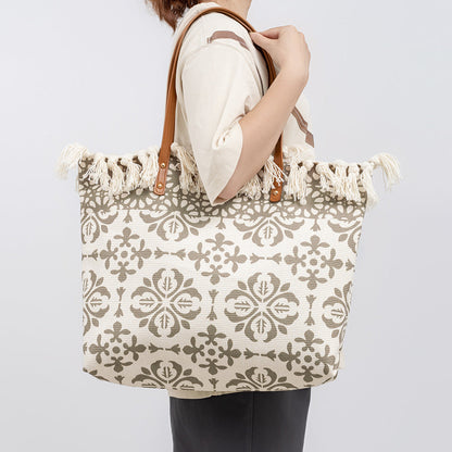 Print Large Size Tote Handbag