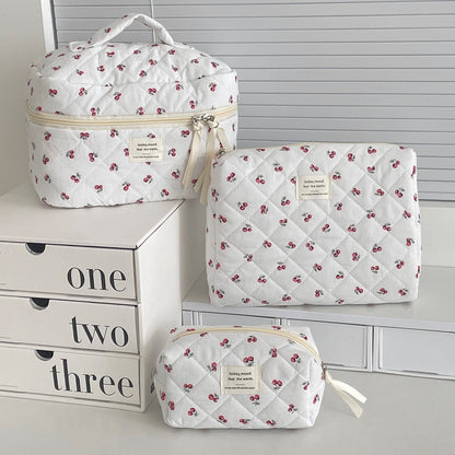 Sweet Cherry Print Make Up Bag