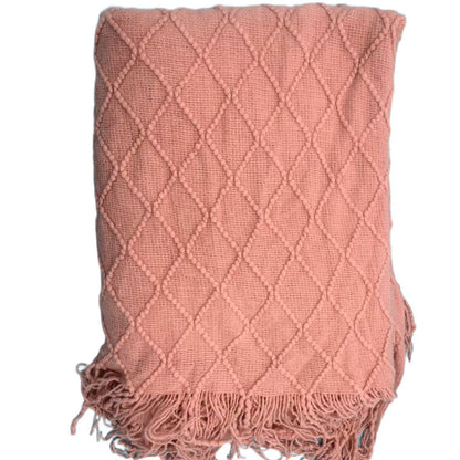 Soft Knitted Woven Tassel Throw Blanket