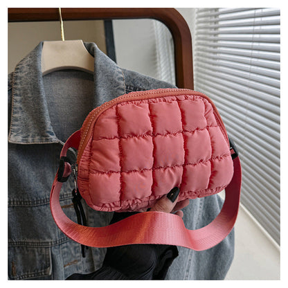 Candy Color Plaid Waist Bag Casual Chest Bag