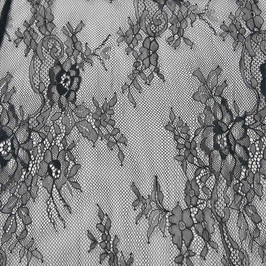 Lace See Through Side Split Long Dress