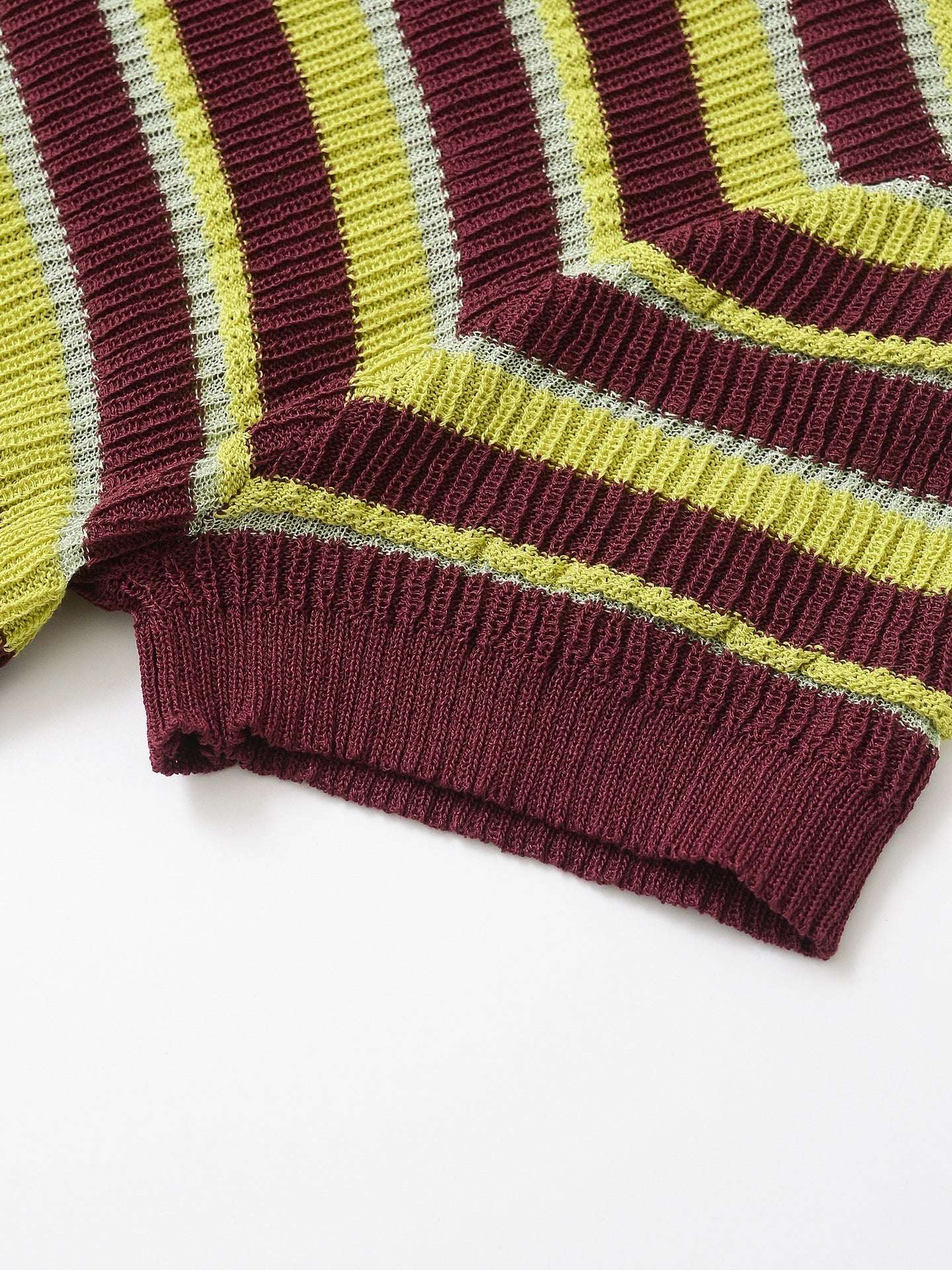 Color Block Striped Short Sleeve Knit Top