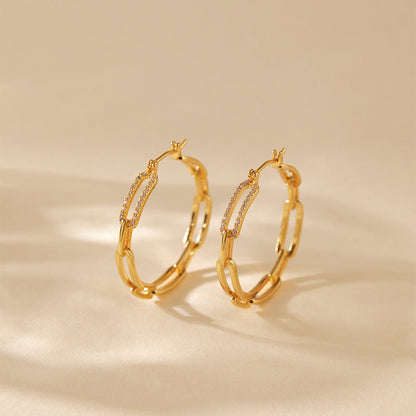 Large Vintage Plain Gold Hoop Earrings