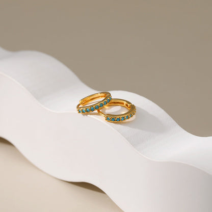 Simple Turquoise Vintage Hoop Earrings