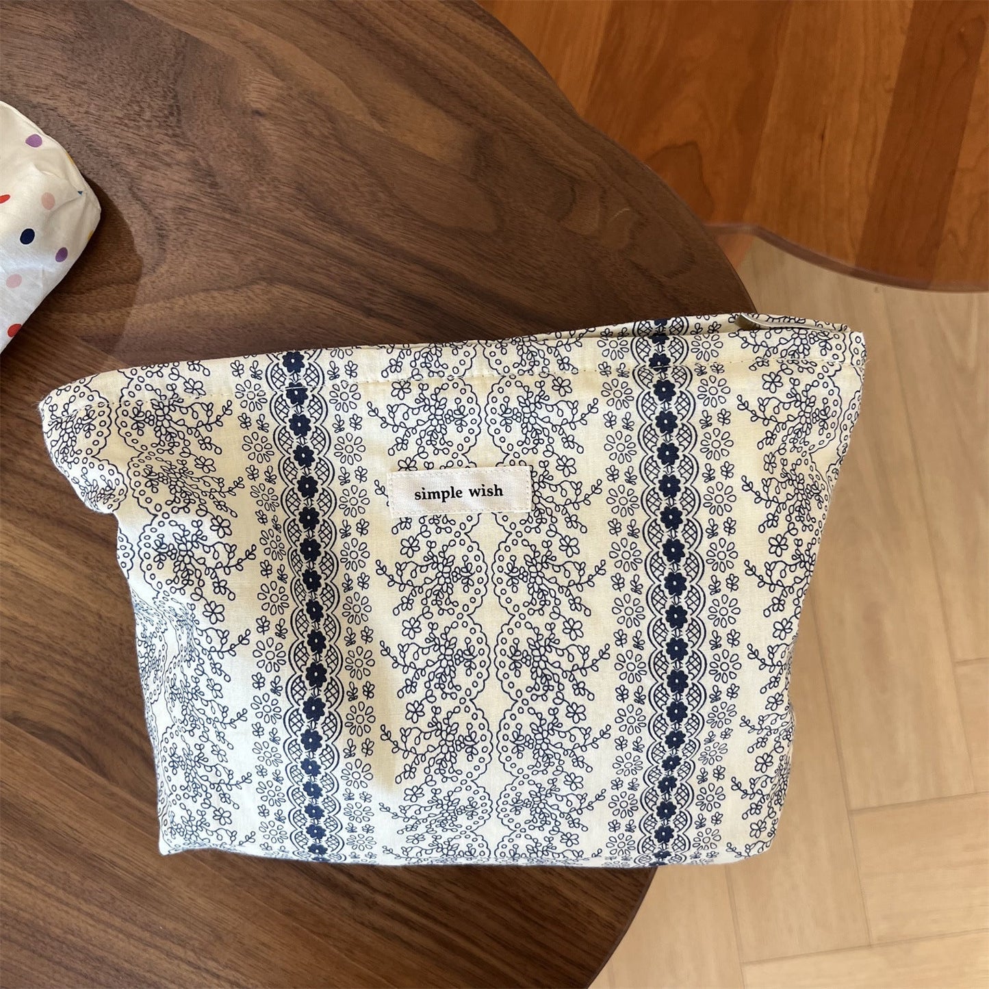 Simple Plaid Polka Dot Makeup Bag