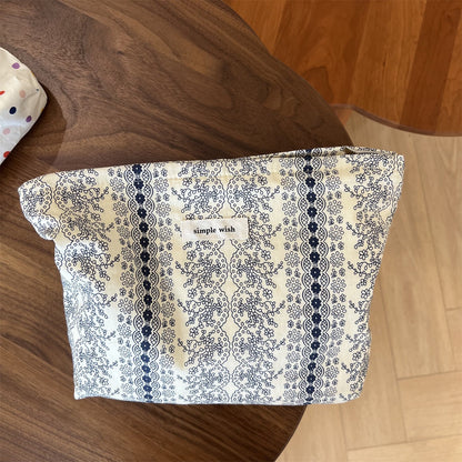 Simple Plaid Polka Dot Makeup Bag