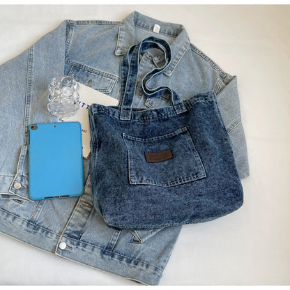 2+ Washed Pocket Demin Shoulder Bags