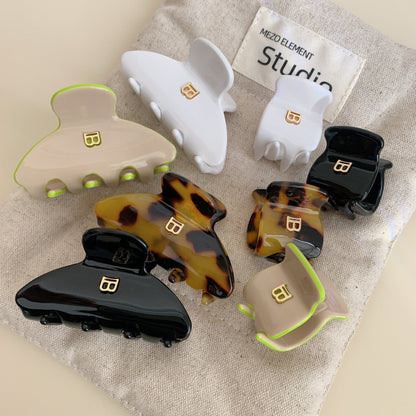 Simple Letter Acetate Hair Claw Clip