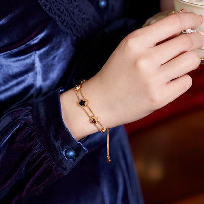 Colorful Zircon Double-Layer Chain Bracelet