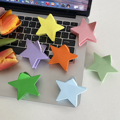 Colorful Cute Solid Color Star Hair Claws