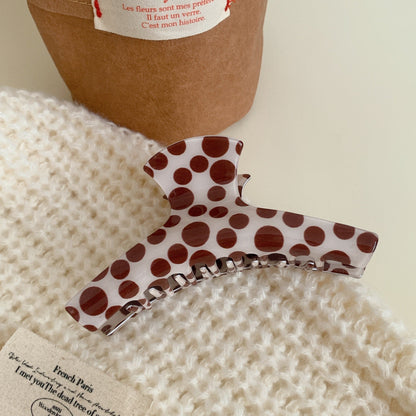 Simple Polka Dot Color Block Hair Claw