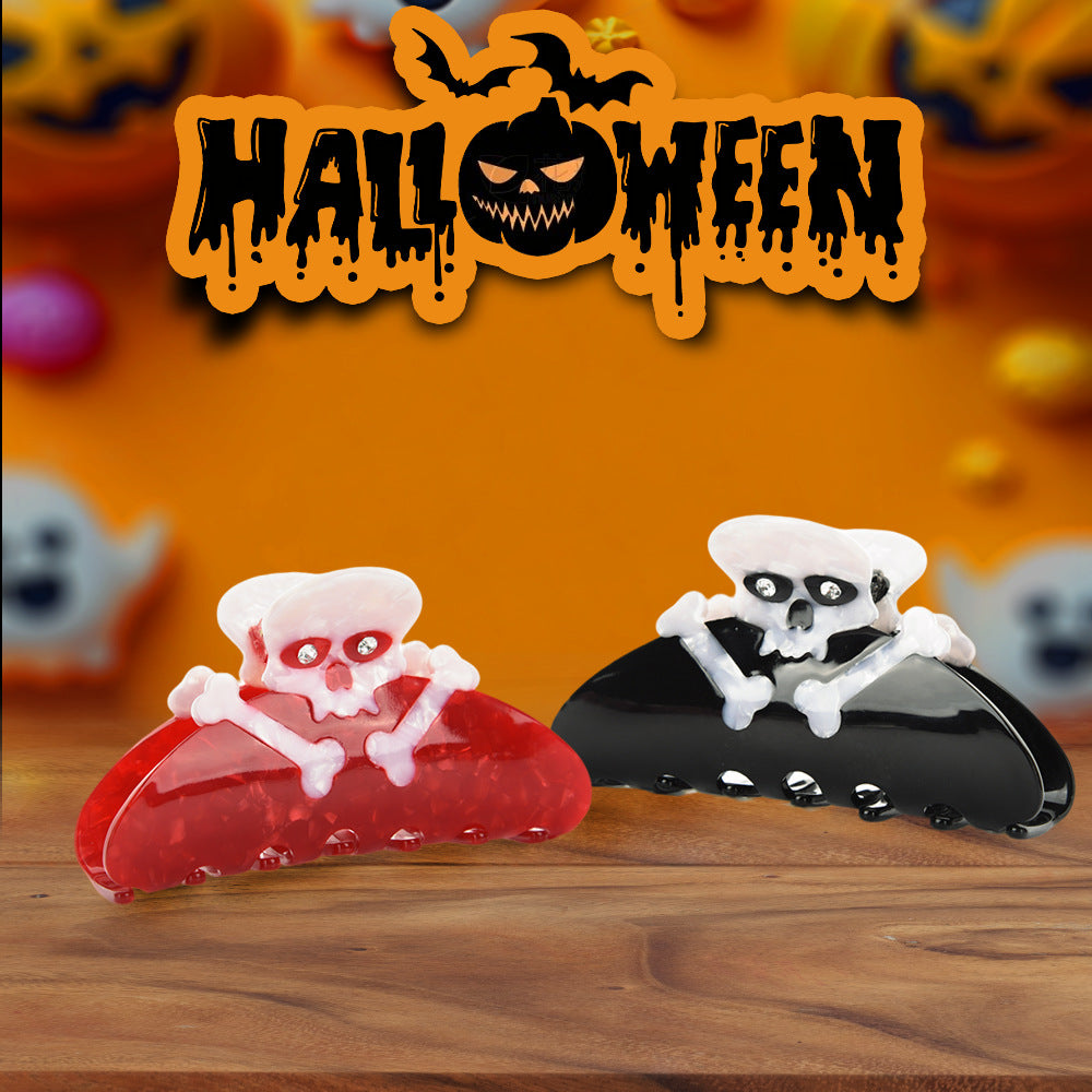 Halloween Skeleton Skull Acetate Hair Claw
