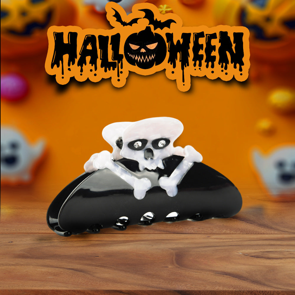 Halloween Skeleton Skull Acetate Hair Claw