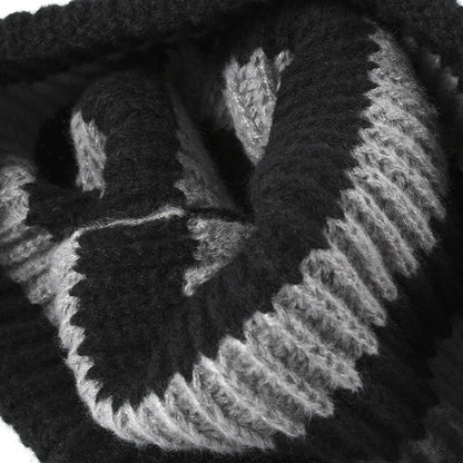 Trendy Striped Color Block Thicken Cuff  Beanie