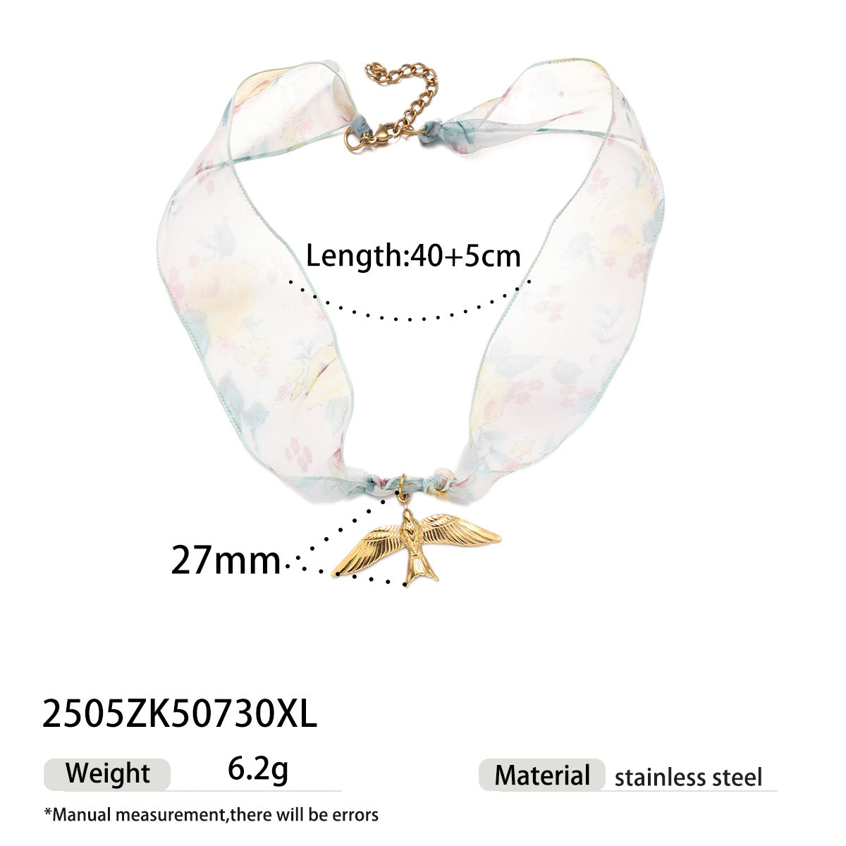 Gold Shell Pendant Colorful Scarf Necklace