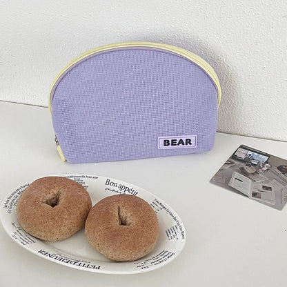 Half Moon Color Block Portable Make Up Bag