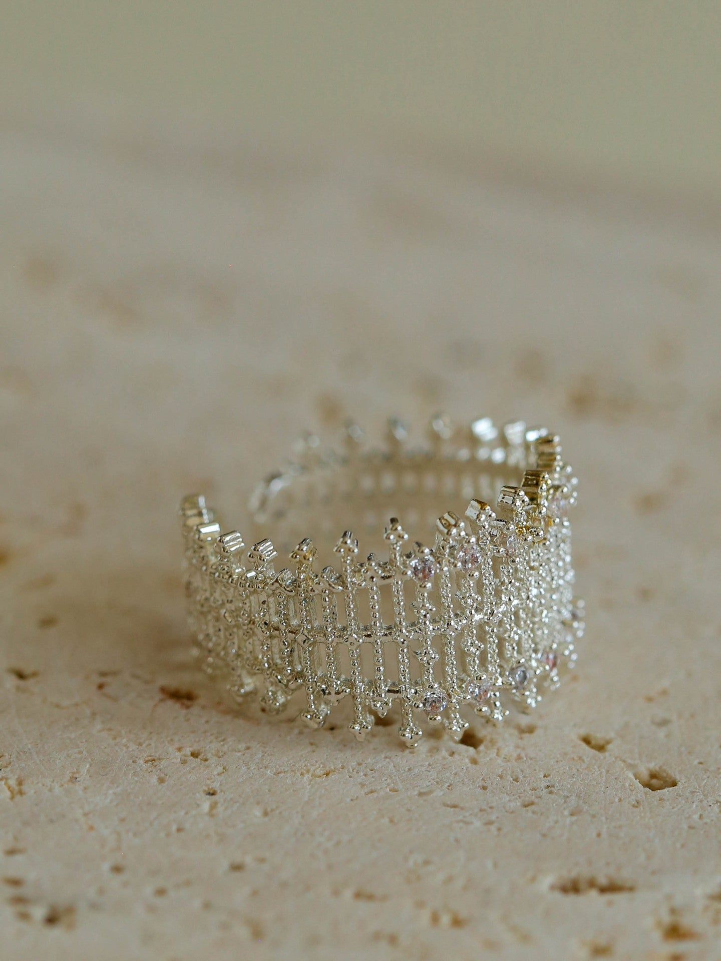 Vintage Lace Hollow Out Open Adjustable Ring