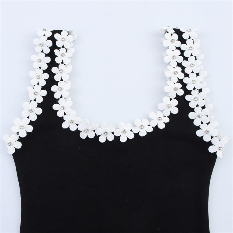 Trendy Sexy Floral Straps Mini Dress