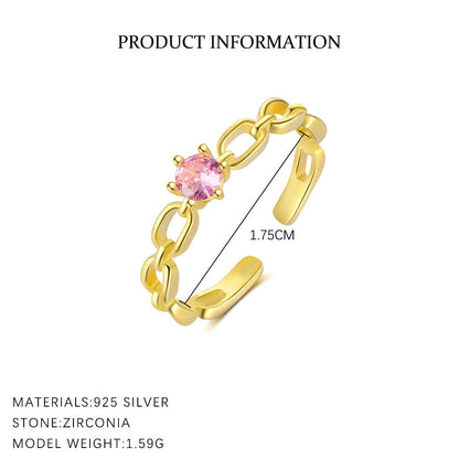 Zircon Cross Simple Adjustable Rings