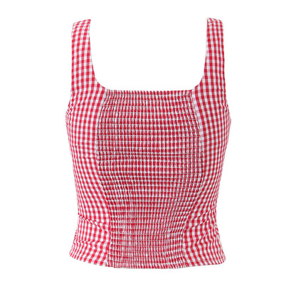 Cute Lace Trim Cami Pleated Bubble Shorts Set