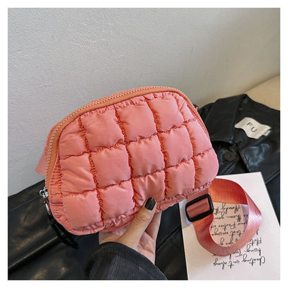 Candy Color Plaid Waist Bag Casual Chest Bag