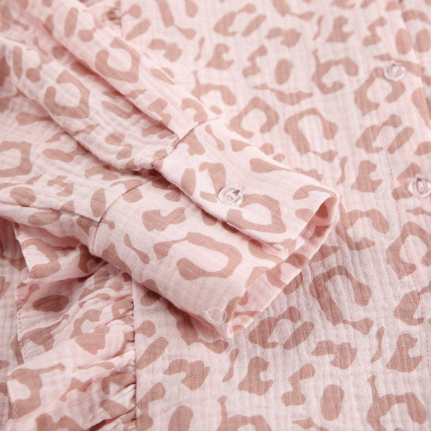 Leopard Print Flounce Homewear Sets