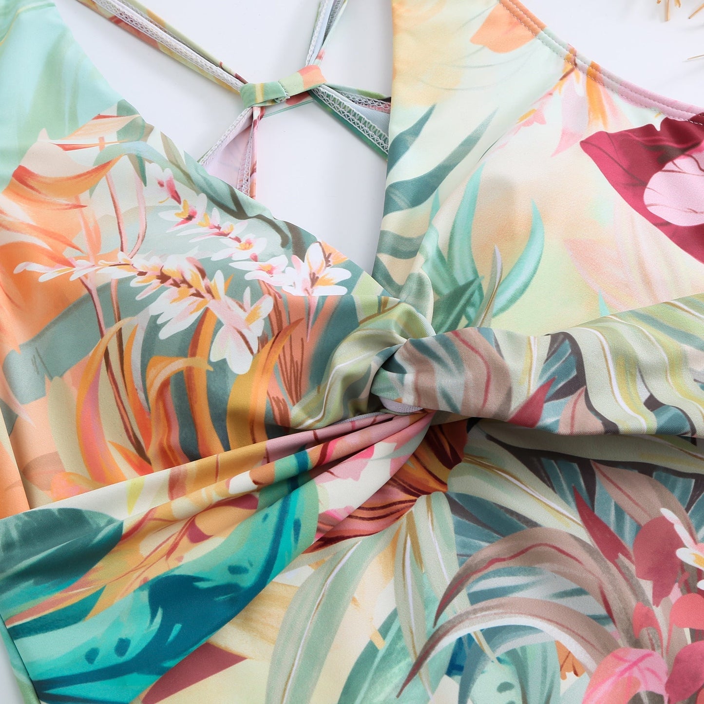 Backless Floral Print Swimwears with Covers