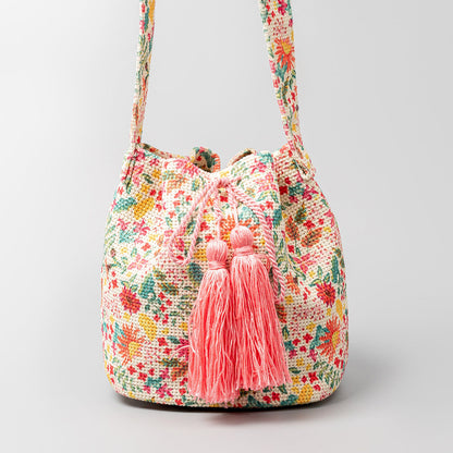 Vintage Print Bucket Shoulder Bags