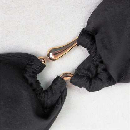 Solid Color Strapless Triangle Bikini Swimwear