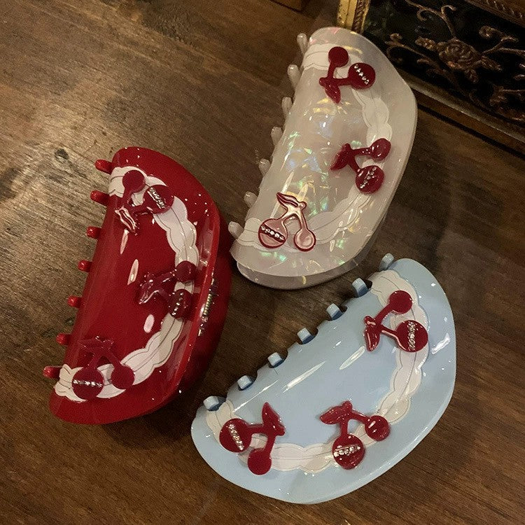 Simple Red Cherry Acetate Hair Claw