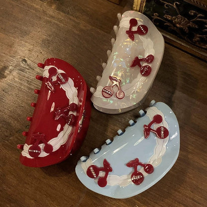 Simple Red Cherry Acetate Hair Claw