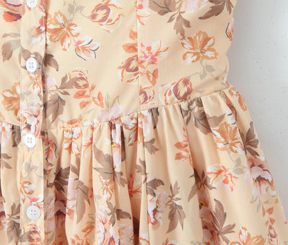 Elegant Square Neck Flower Print Maxi Dresses