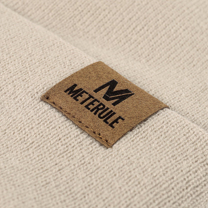 Simple Solid Color Tab Knit Beanie