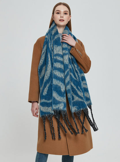 Zebra Print Tassel Scarves