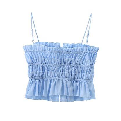 Simple Bowknot Spaghetti Strap Crop Top