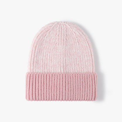 Spliced Color Block Knit Hat Simple Beanie