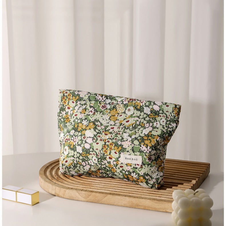 Colorful Floral Print Simple Cosmetic Bag