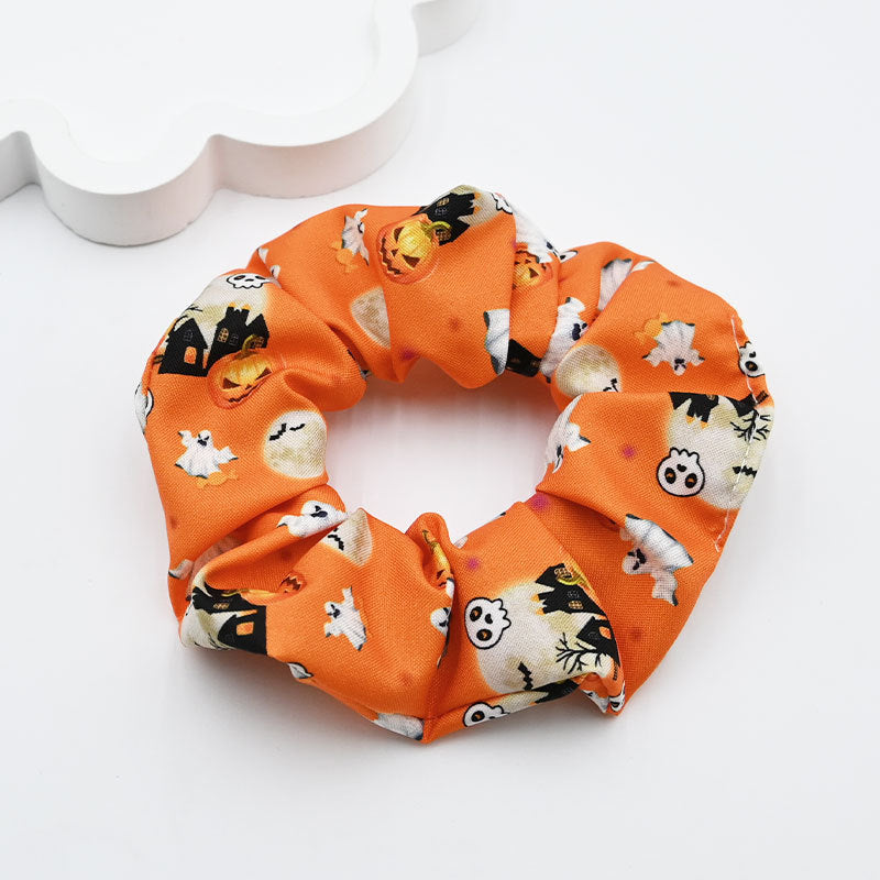 Halloween Cute Ghost Pumpkin Scrunchie