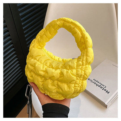 Solid Color Cloud Bag Cute Mini Handbag