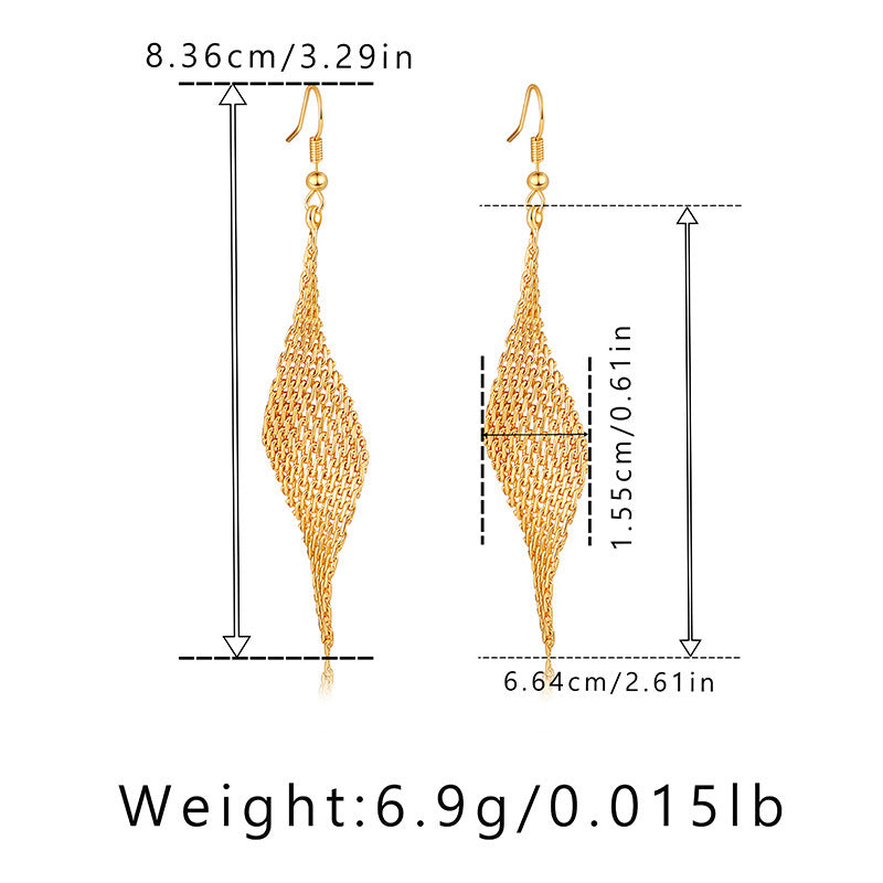 Tassel Hollow Out Long Drop Earrings