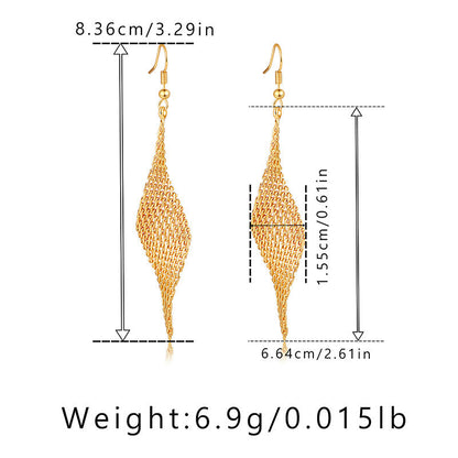 Tassel Hollow Out Long Drop Earrings