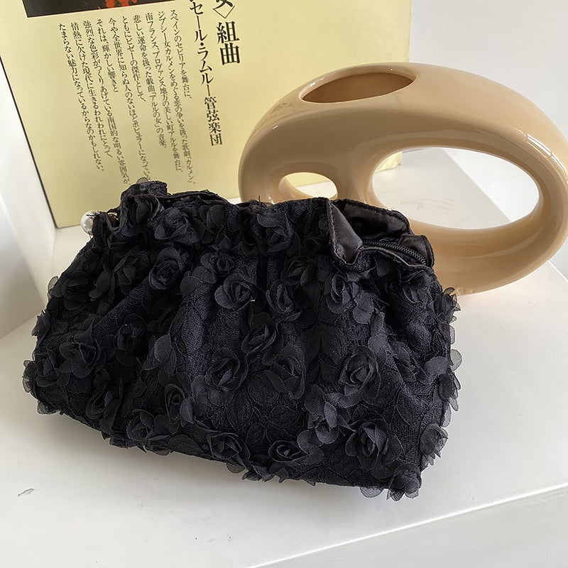 Flower Lace Pearl Cosmetic Bag