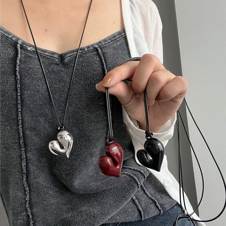 Minimalist Heart Pendant Adjustable Necklace