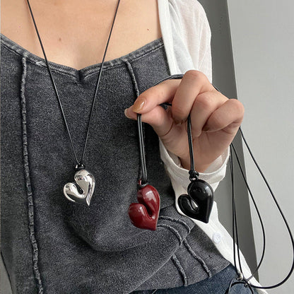Minimalist Heart Pendant Adjustable Necklace