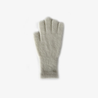 Solid Color Cute Plushed Knit Gloves