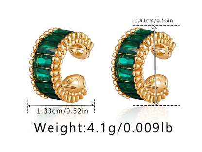 Vintage Elegant Zircon Clip Earrings