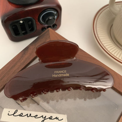 Floral Caramel Polka Dot Claw Clip